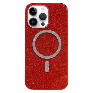 For iPhone 14 Pro Max Glitter MagSafe Magnetic TPU Phone Case(Red)