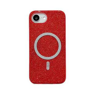 For iPhone 16e Glitter MagSafe Magnetic TPU Phone Case(Red)