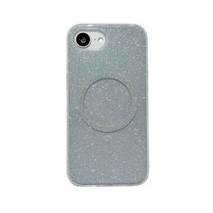 For iPhone 16e Glitter MagSafe Magnetic TPU Phone Case(Silver)