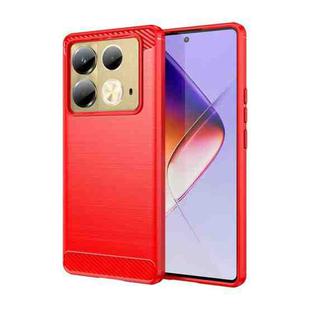 For Infinix Note 40 Brushed Texture Carbon Fiber TPU Phone Case(Red)