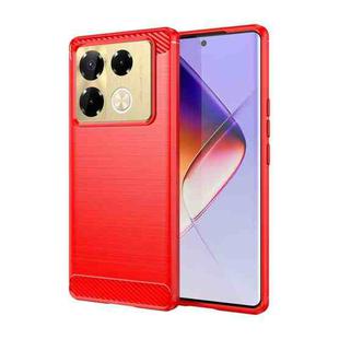 For Infinix Note 40 Pro 5G Brushed Texture Carbon Fiber TPU Phone Case(Red)