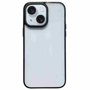 For iPhone 15 2 in 1 Acrylic Transparent Shockproof Phone Case(Black)