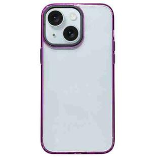 For iPhone 15 2 in 1 Acrylic Transparent Shockproof Phone Case(Purple)