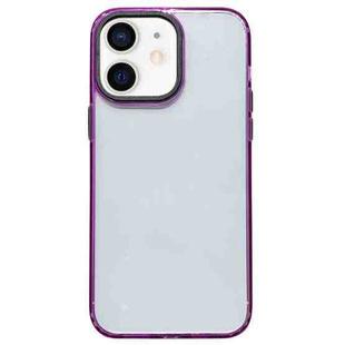 For iPhone 12 2 in 1 Acrylic Transparent Shockproof Phone Case(Purple)