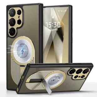 For Samsung Galaxy S23 Ultra 5G Heat Dissipation Aromatherapy Holder Phone Case(Gold)