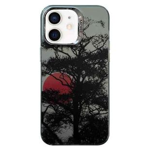 For iPhone 12 Colored Silver Plating Sunset Phone Case(Left)