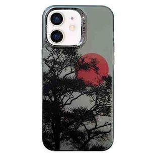 For iPhone 12 Colored Silver Plating Sunset Phone Case(Right)