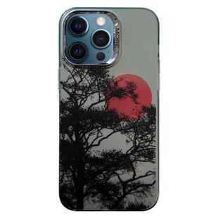 For iPhone 12 Pro Colored Silver Plating Sunset Phone Case(Right)