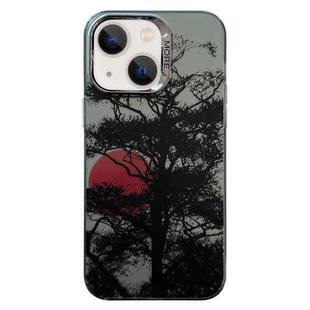 For iPhone 15 Colored Silver Plating Sunset Phone Case(Left)