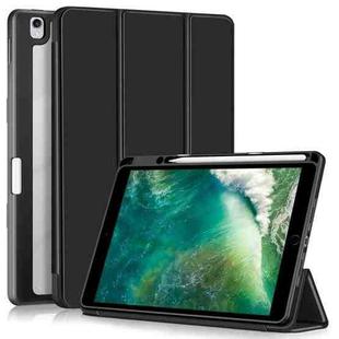 For iPad 10.2 2021 / 2020 / 10.5 Acrylic 3-Fold Solid Color Smart Leather Tablet Case(Black)