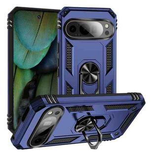 For Google Pixel 9 Pro / 9 Shockproof TPU + PC Phone Case with Holder(Blue)