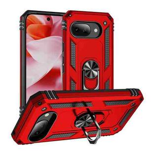 For Google Pixel 9a Shockproof TPU + PC Phone Case with Holder(Red)