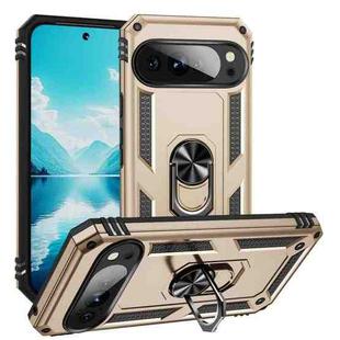 For Google Pixel 10 Pro XL Shockproof TPU + PC Phone Case with Holder(Gold)