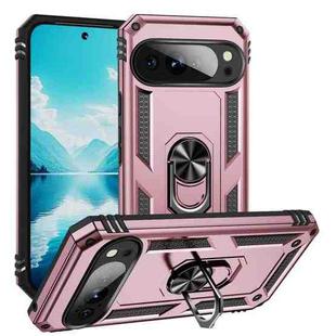 For Google Pixel 10 Pro XL Shockproof TPU + PC Phone Case with Holder(Rose Gold)