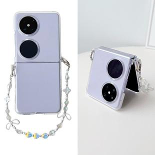 For Huawei Pocket 2 Coloured Drawing PC Side Buckle Bead Bracelet Full Coverage Shockproof Phone Case(Transparent)