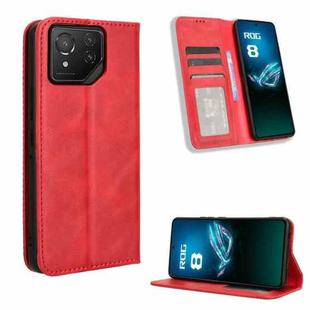 For Asus ROG Phone 8 / 8 Pro Magnetic Buckle Retro Texture Leather Phone Case(Red)