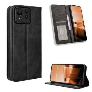 For Asus Zenfone 11 Ultra Magnetic Buckle Retro Texture Leather Phone Case(Black)