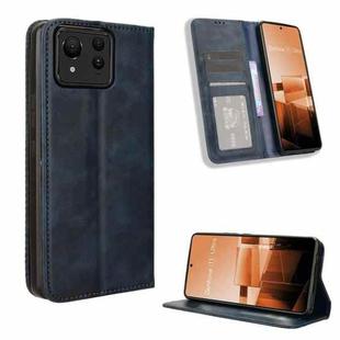 For Asus Zenfone 11 Ultra Magnetic Buckle Retro Texture Leather Phone Case(Blue)