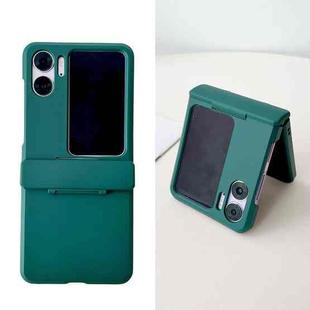 For OPPO Find N2 Flip Skin Feel PC Full Coverage Shockproof Phone Case(Dark Green)