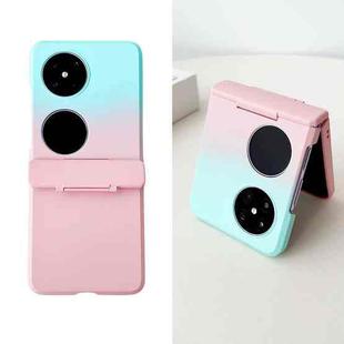 For Huawei Pocket 2 Skin Feel PC Full Coverage Shockproof Phone Case(Pink+Light Blue)