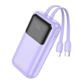 Hoco Q25 Graceful PD 20W 10000mAh Power Bank with 8 Pin + USB-C / Type-C Cable(Purple)