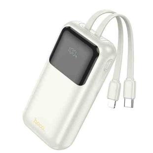 Hoco Q25 Graceful PD 20W 10000mAh Power Bank with 8 Pin + USB-C / Type-C Cable(Milky White)