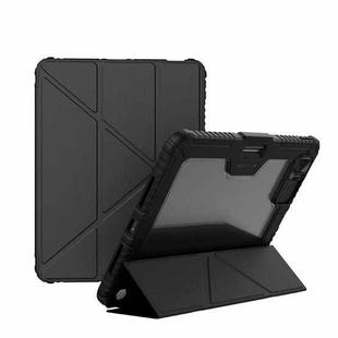 For iPad Pro 11 2024 NILLKIN Bumper Pro Multi-angle Folding Style Tablet Leather Case(Black)