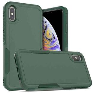 For iPhone XS Max 2 in 1 PC + TPU Phone Case(Dark Green)