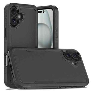 For iPhone 16 Plus 2 in 1 PC + TPU Phone Case(Black)