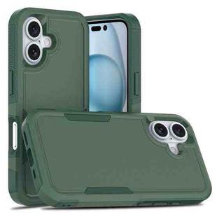 For iPhone 16 2 in 1 PC + TPU Phone Case(Dark Green)