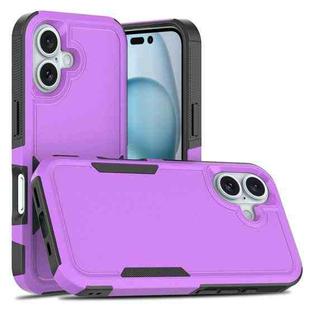 For iPhone 16 2 in 1 PC + TPU Phone Case(Purple)