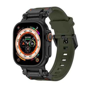 For Apple Watch Ultra 49mm Explorer TPU Watch Band(Black Green)