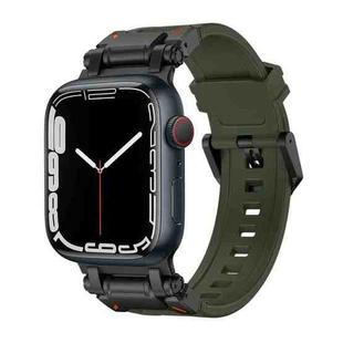 For Apple Watch Series 7 45mm Explorer TPU Watch Band(Black Green)