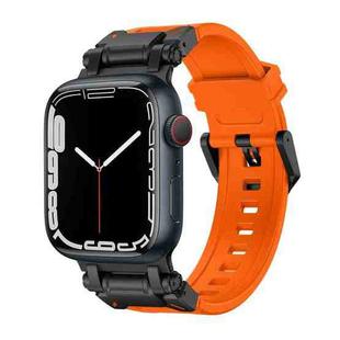 For Apple Watch SE 44mm Explorer TPU Watch Band(Black Orange)