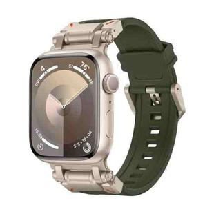 For Apple Watch 42mm Explorer TPU Watch Band(Titanium Green)