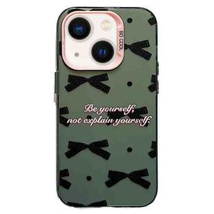 For iPhone 15 Sweet Cool Bow PC Phone Case(Black Bow Ties)