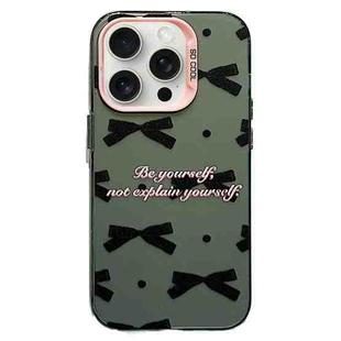 For iPhone 14 Pro Sweet Cool Bow PC Phone Case(Black Bow Ties)