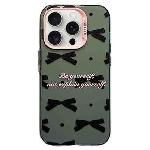 For iPhone 14 Pro Max Sweet Cool Bow PC Phone Case(Black Bow Ties)