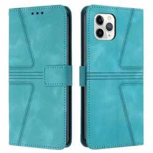 For iPhone 11 Pro Max Triangle Solid Color Leather Phone Case(Green)