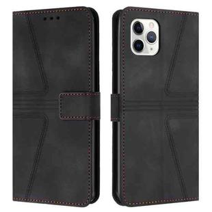 For iPhone 11 Pro Triangle Solid Color Leather Phone Case(Black)