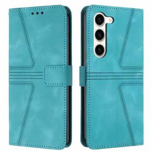 For Samsung Galaxy S23+ 5G Triangle Solid Color Leather Phone Case(Green)