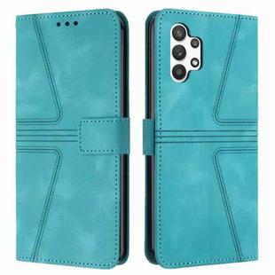 For Samsung Galaxy A13 4G/5G Triangle Solid Color Leather Phone Case(Green)