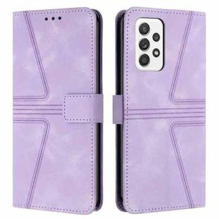 For Samsung Galaxy A23 Triangle Solid Color Leather Phone Case(Purple)
