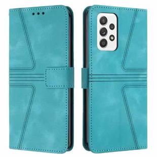For Samsung Galaxy A33 Triangle Solid Color Leather Phone Case(Green)