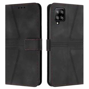 For Samsung Galaxy A42 5G Triangle Solid Color Leather Phone Case(Black)
