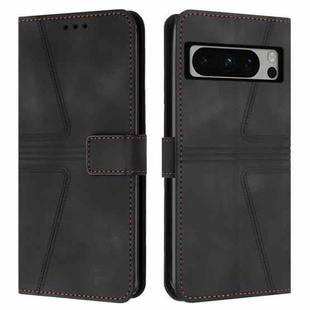 For Google Pixel 8 Pro Triangle Solid Color Leather Phone Case(Black)