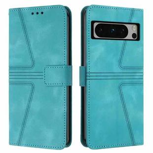 For Google Pixel 8 Pro Triangle Solid Color Leather Phone Case(Green)