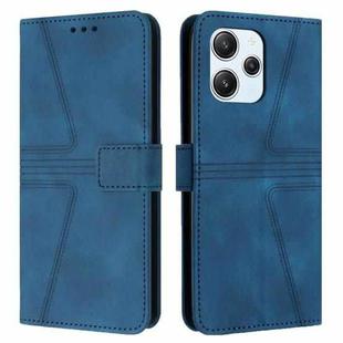 For Xiaomi Redmi 12 4G Triangle Solid Color Leather Phone Case(Blue)