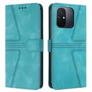 For Xiaomi Redmi 12C Triangle Solid Color Leather Phone Case(Green)