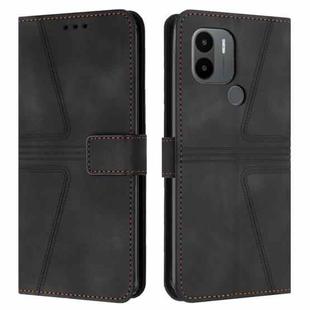 For Xiaomi Redmi A1+ Triangle Solid Color Leather Phone Case(Black)
